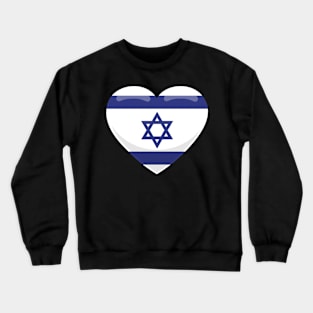 Israel Flag Heart Crewneck Sweatshirt